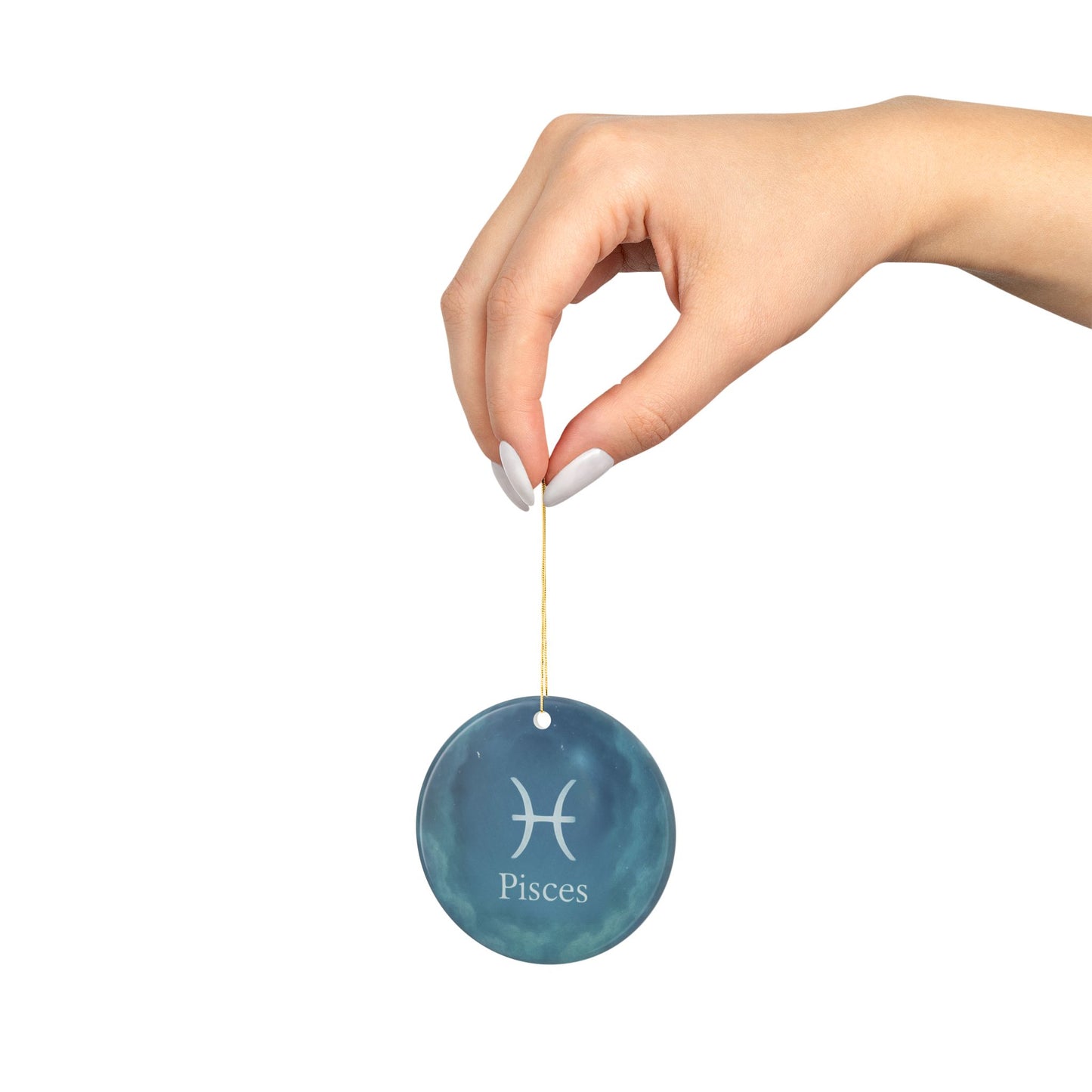 Pisces Ceramic Ornaments - Double-Sided Print for Astrology Lovers