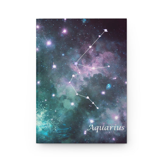 Aquarius Zodiac Hardcover Journal - Celestial Design, Perfect for Astrology Lovers