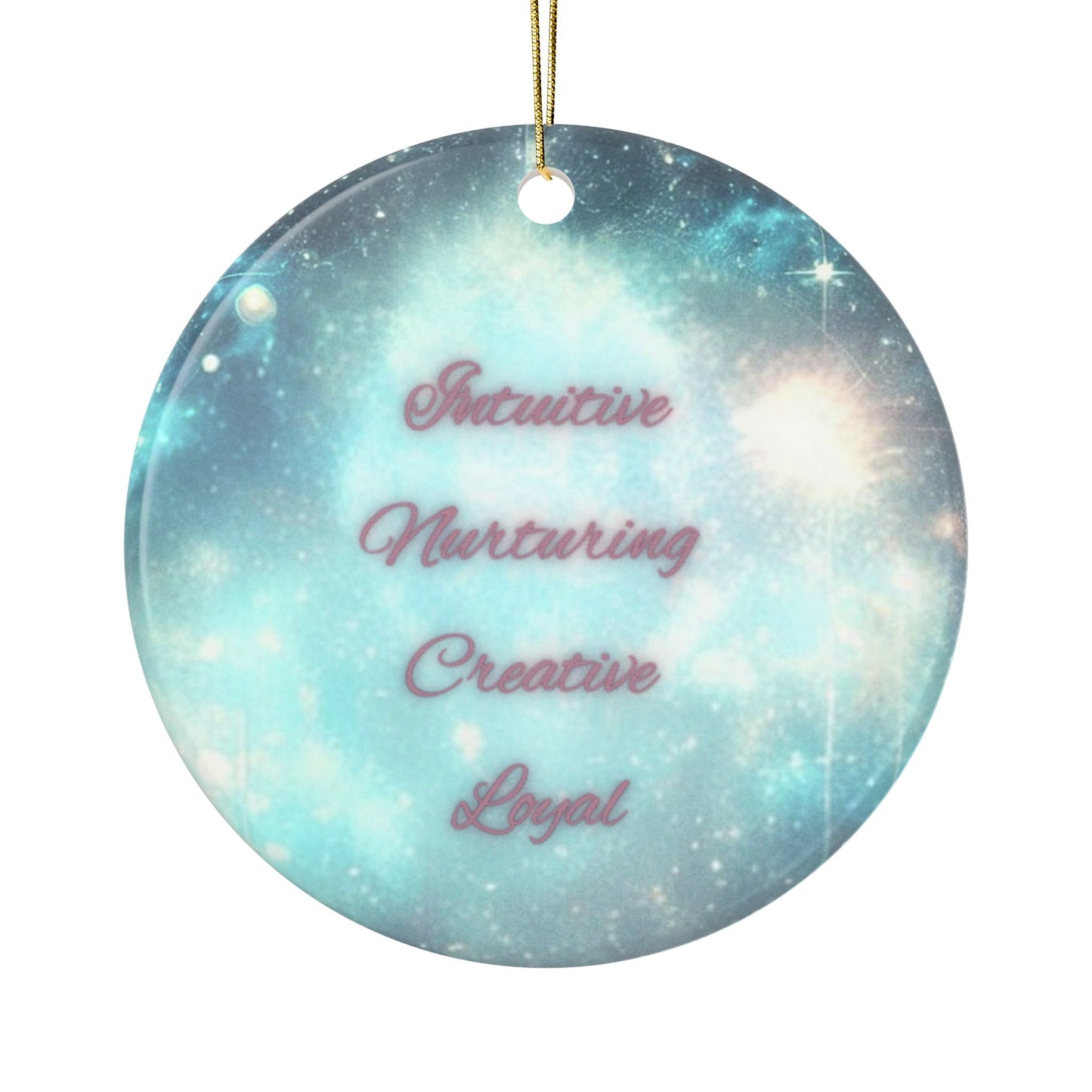 Cancer Zodiac Ceramic Ornament - Intuitive, Nurturing, Creative, Loyal