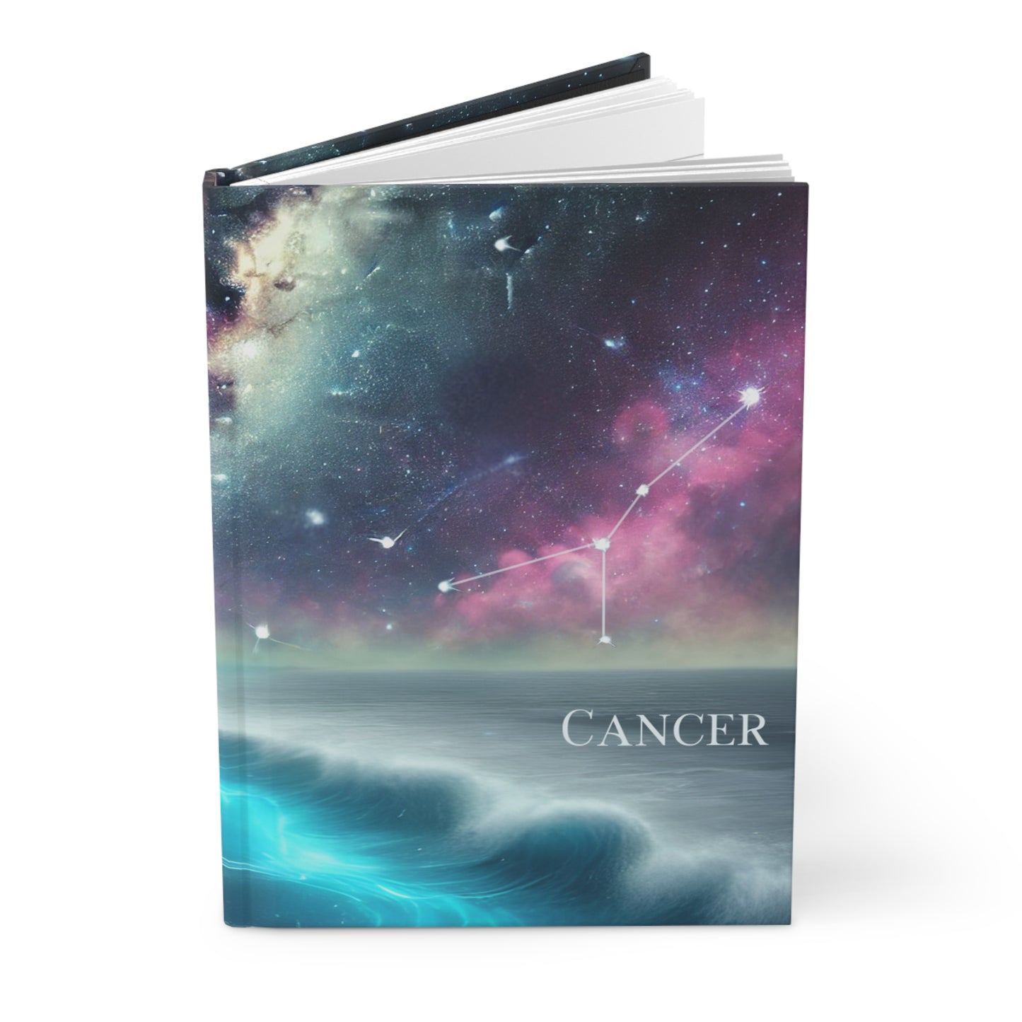 Cancer Hardcover Journal | Cosmic Crab Design | Perfect for Star Sign Lovers