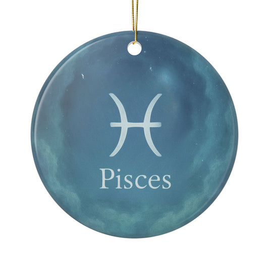 Pisces Ceramic Ornaments - Double-Sided Print for Astrology Lovers