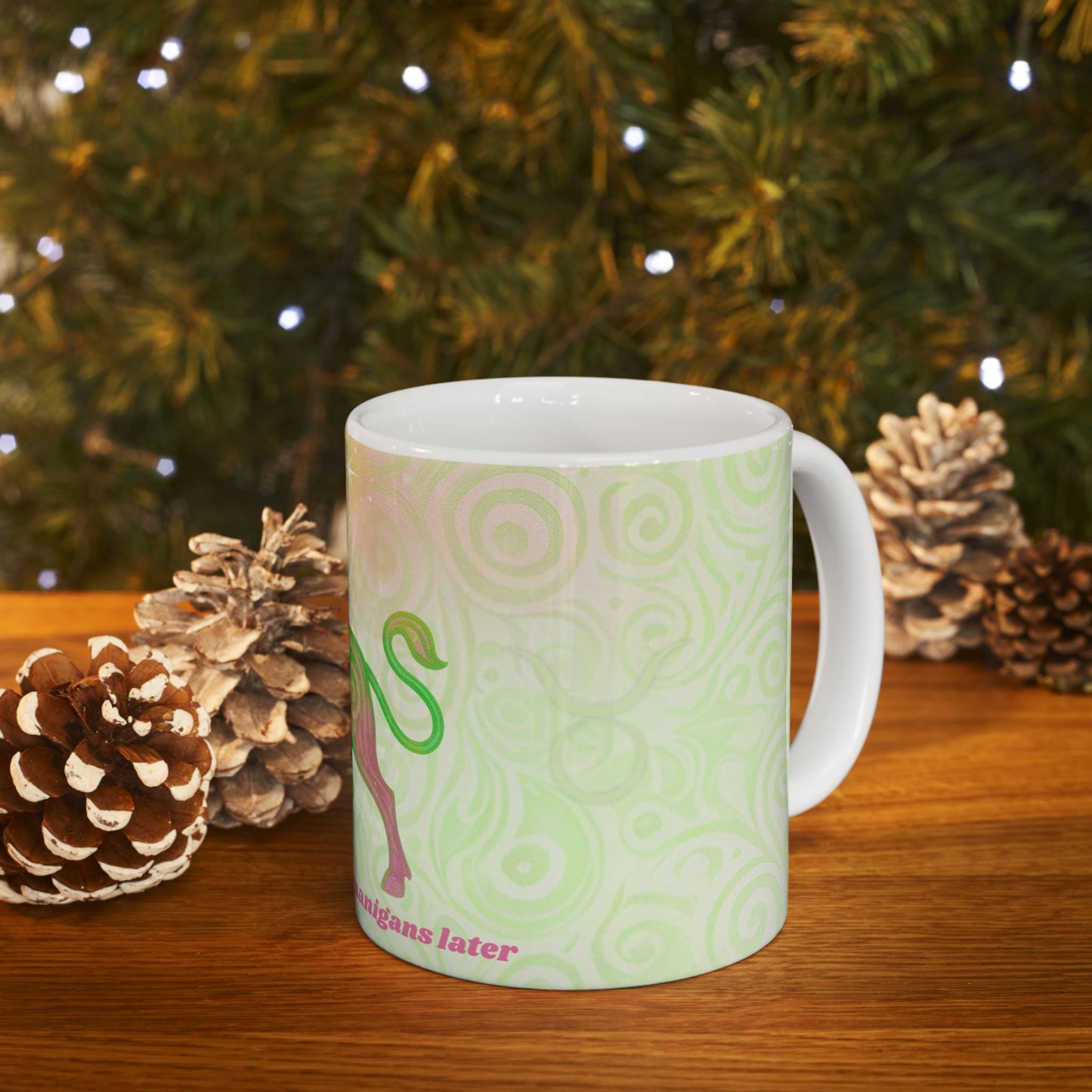 Taurus Bull Ceramic Mug - Coffee First Shenanigans Later - Perfect for Taurus Lovers