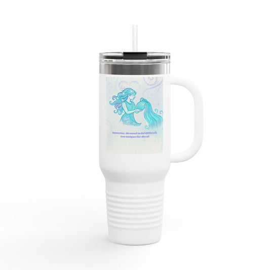 Aquarius-Themed Insulated Travel Mug, Perfect for Astrology Lovers, Gifts for Friends, Summer Road Trips, Relaxing Moments, Fun Hydration