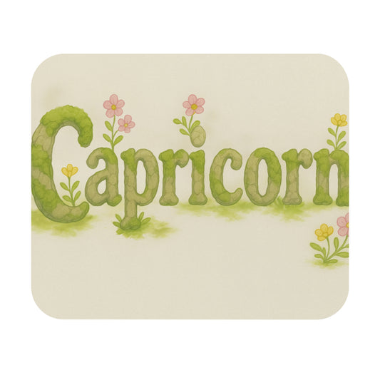 Capricorn Floral Mouse Pad, Zodiac Desk Accessory, Astrology Gift, Home Office Decor, Personalized Gift