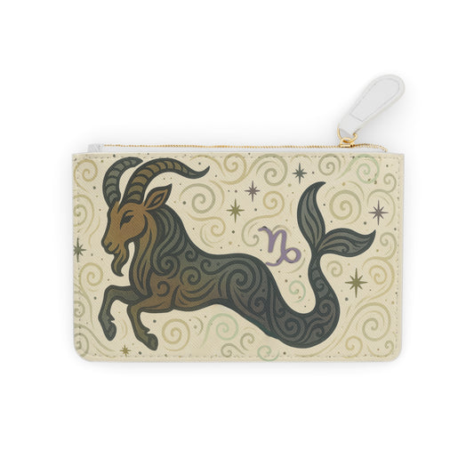 Zodiac Capricorn Mini Clutch Bag - Cute Astrology Pouch, Purse Organizer, Gift for Capricorn, Birthday Present, Celestial Accessory