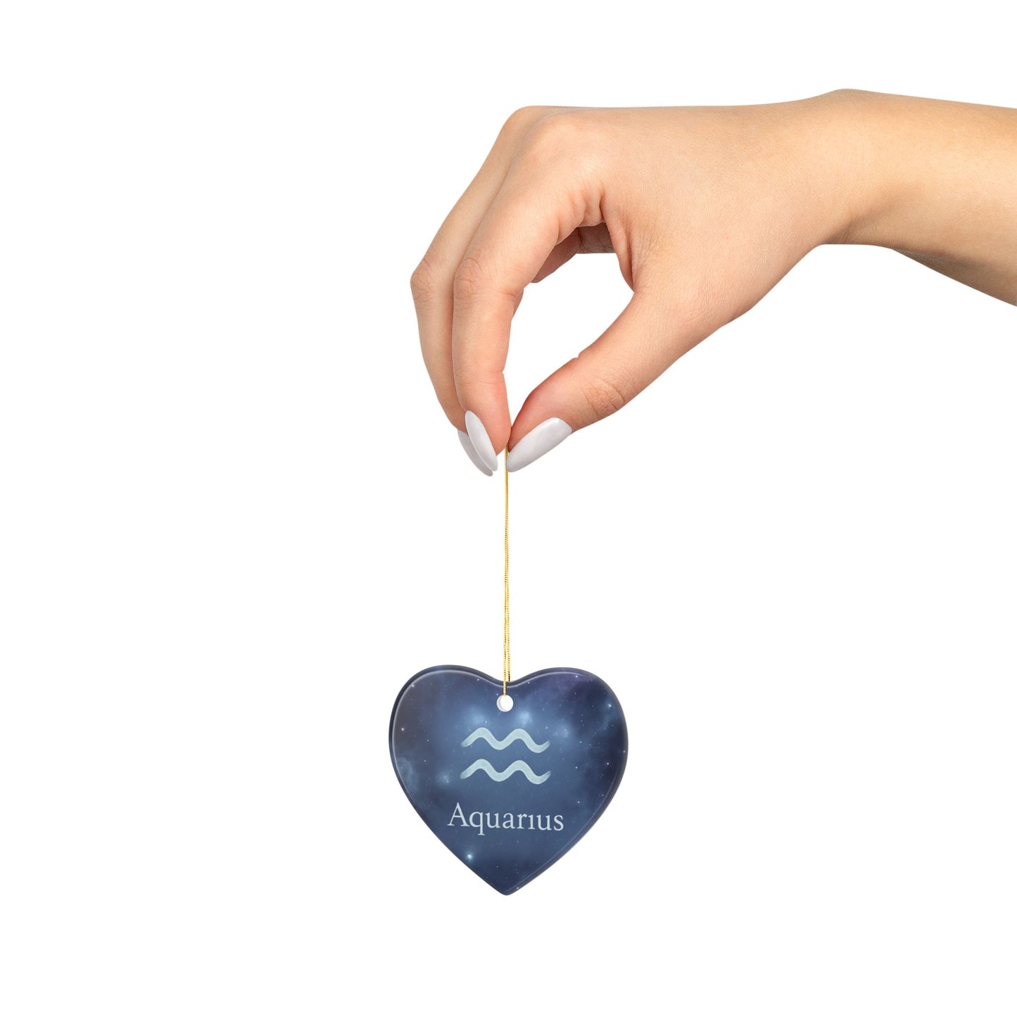 Aquarius Zodiac Ceramic Ornament – Unique & Creative 2-Sided Design