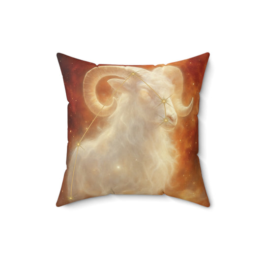 Astrology Aries Square Pillow - Celestial Home Decor for Zodiac Lovers