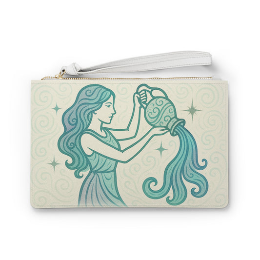 Aquarius Zodiac Clutch Bag - Stylish Astrology Accessory