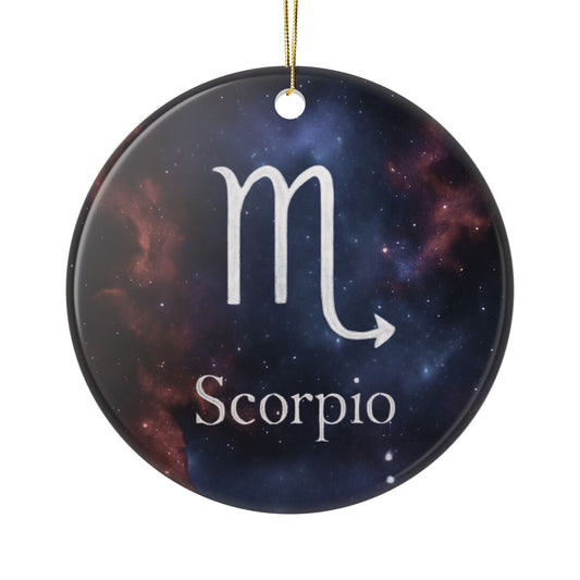 Scorpio Ceramic Ornaments - 2-Sided Astrological Charm for Personalized Holiday Decor