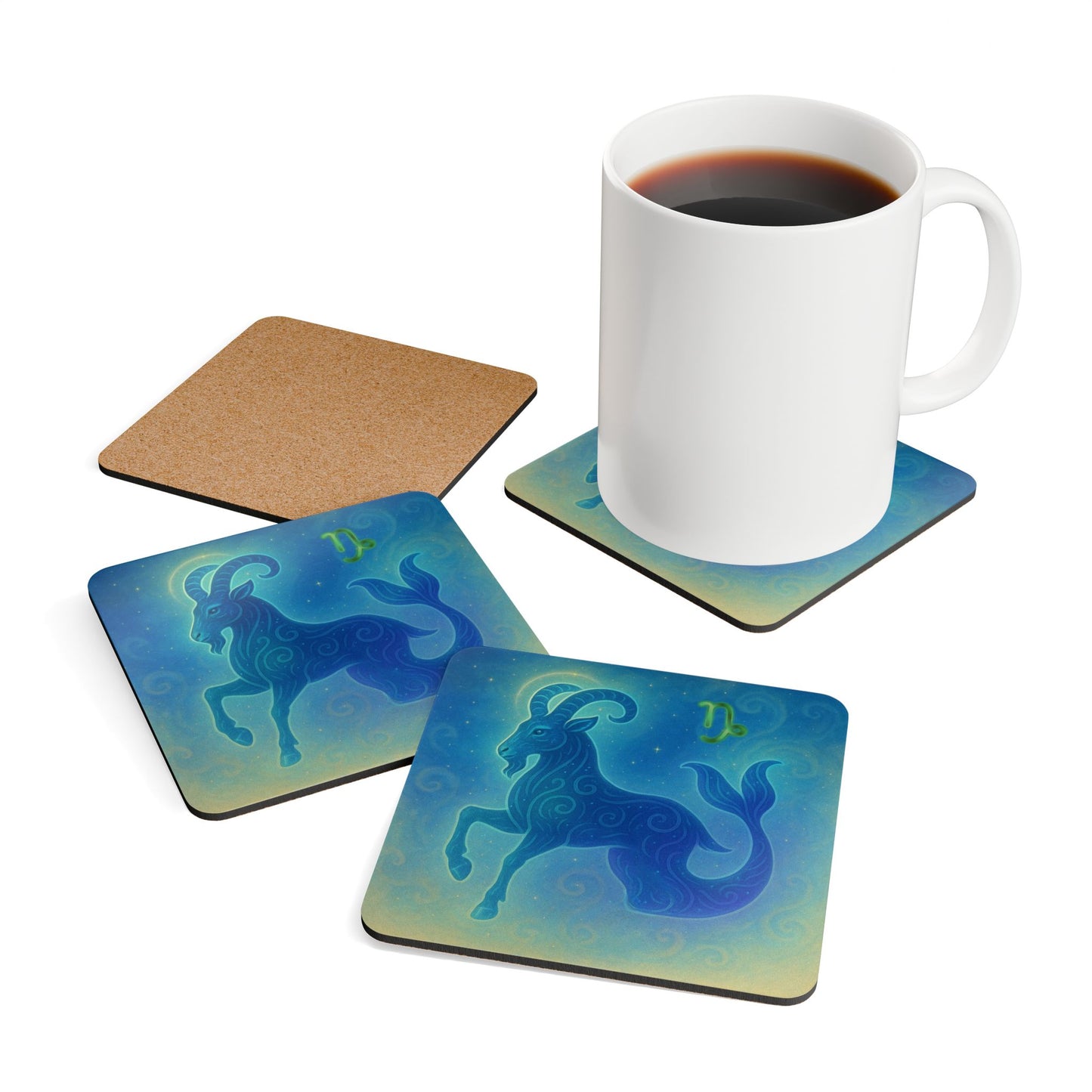 Zodiac Capricorn Coaster Set - Astrological Decor for Home