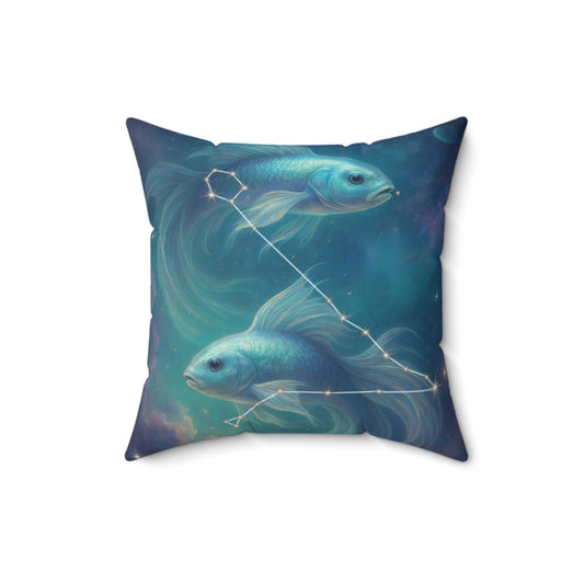 Pisces Zodiac Square Pillow - Astrological Decor for Home