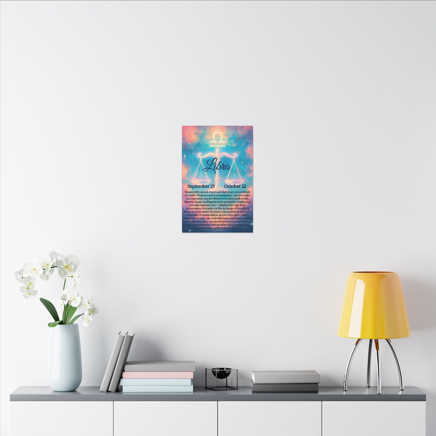Libra Zodiac Canvas Art - Stretched Wall Decor for Balance & Harmony