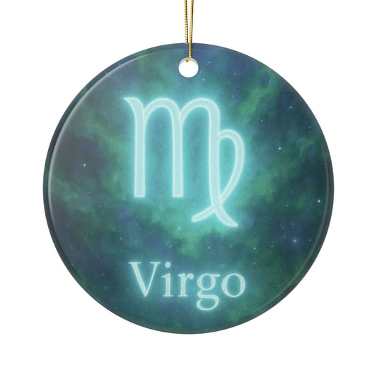 Virgo Ceramic Ornament - Two-Sided Print For Holiday Decor