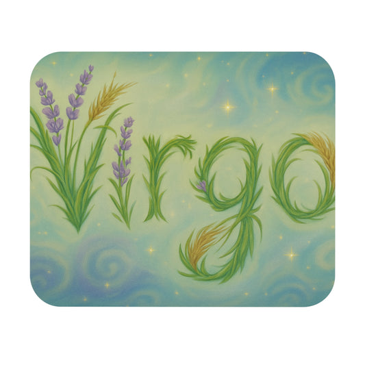 Virgo Floral Mouse Pad | Zodiac Sign Office Decor, Gift for Virgo, Astrology Mousepad, Lavender Design, Personalized Workspace Accessories