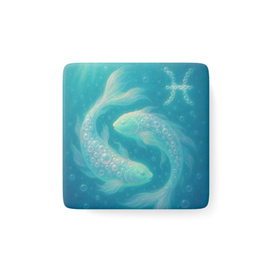 Zodiac Pisces Magnet, Horoscope Decor, Unique Gift for Astrology Lovers, Kitchen Decor, Artsy Fridge Magnet