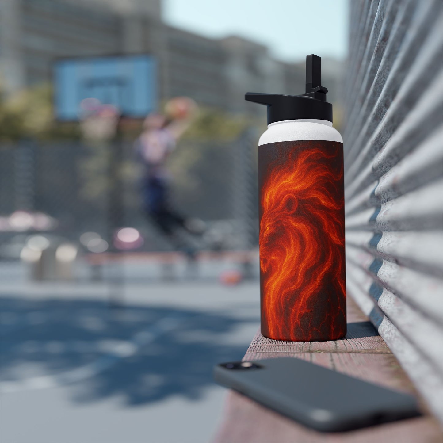 Leo Fire Flame Stainless Steel Water Bottle | Eco-Friendly Travel Mug, Fitness Motivation, Workout Bottle, Gift for Outdoor Lovers