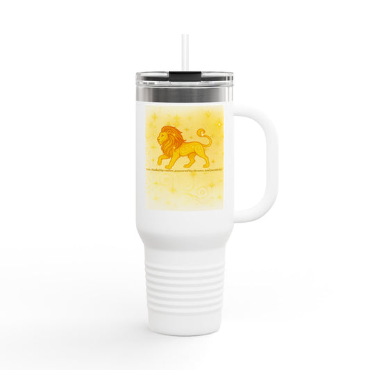 Vibrant Leo Lion Insulated Travel Mug - 40oz Tumblers for Adventurers