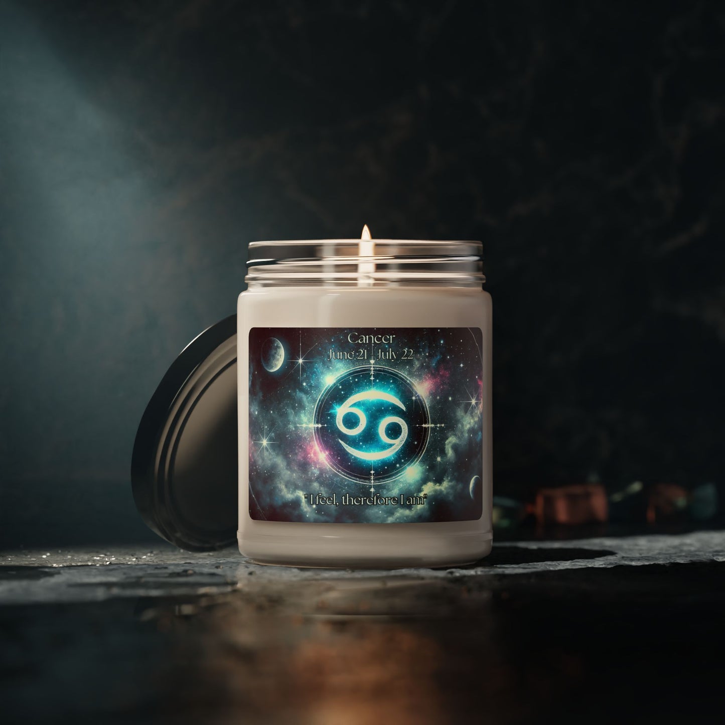 Cancer Astrology-Inspired Soy Candle | 9oz | "I Feel, Therefore I Am"