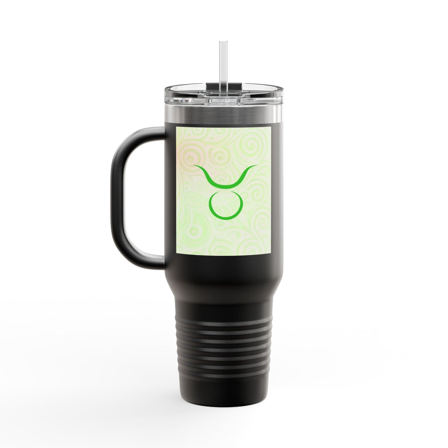 Insulated Travel Mug with Taurus Bull Design - 40oz Coffee Cup for On-the-Go