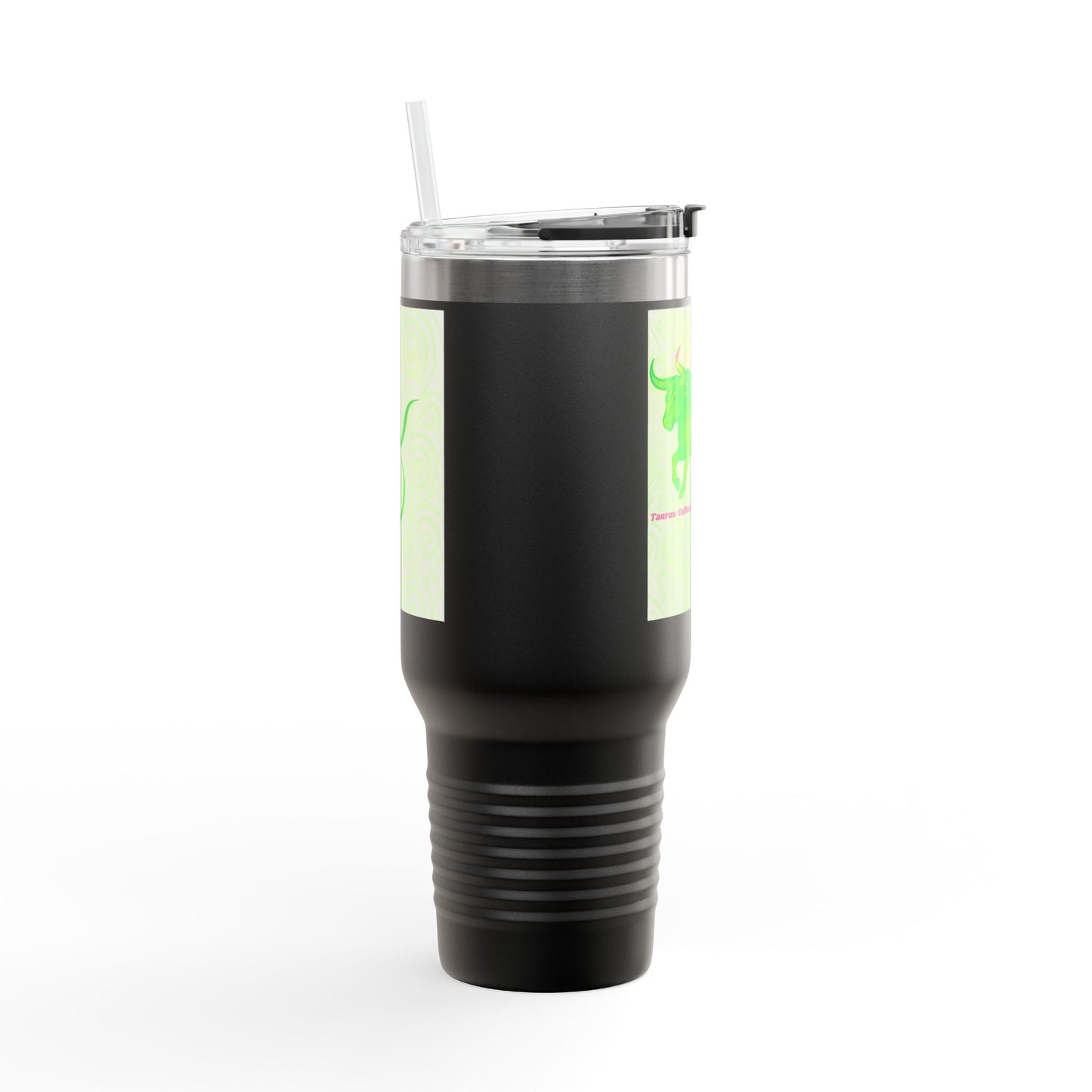 Insulated Travel Mug with Taurus Bull Design - 40oz Coffee Cup for On-the-Go