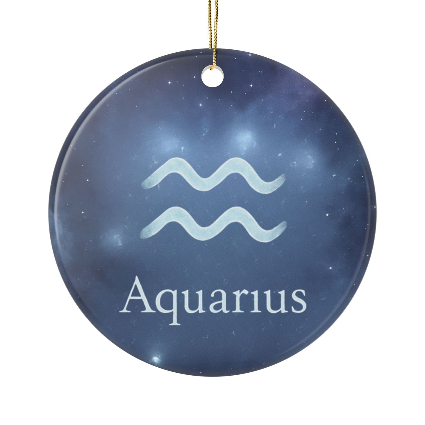 Aquarius Zodiac Ceramic Ornament – Unique & Creative 2-Sided Design
