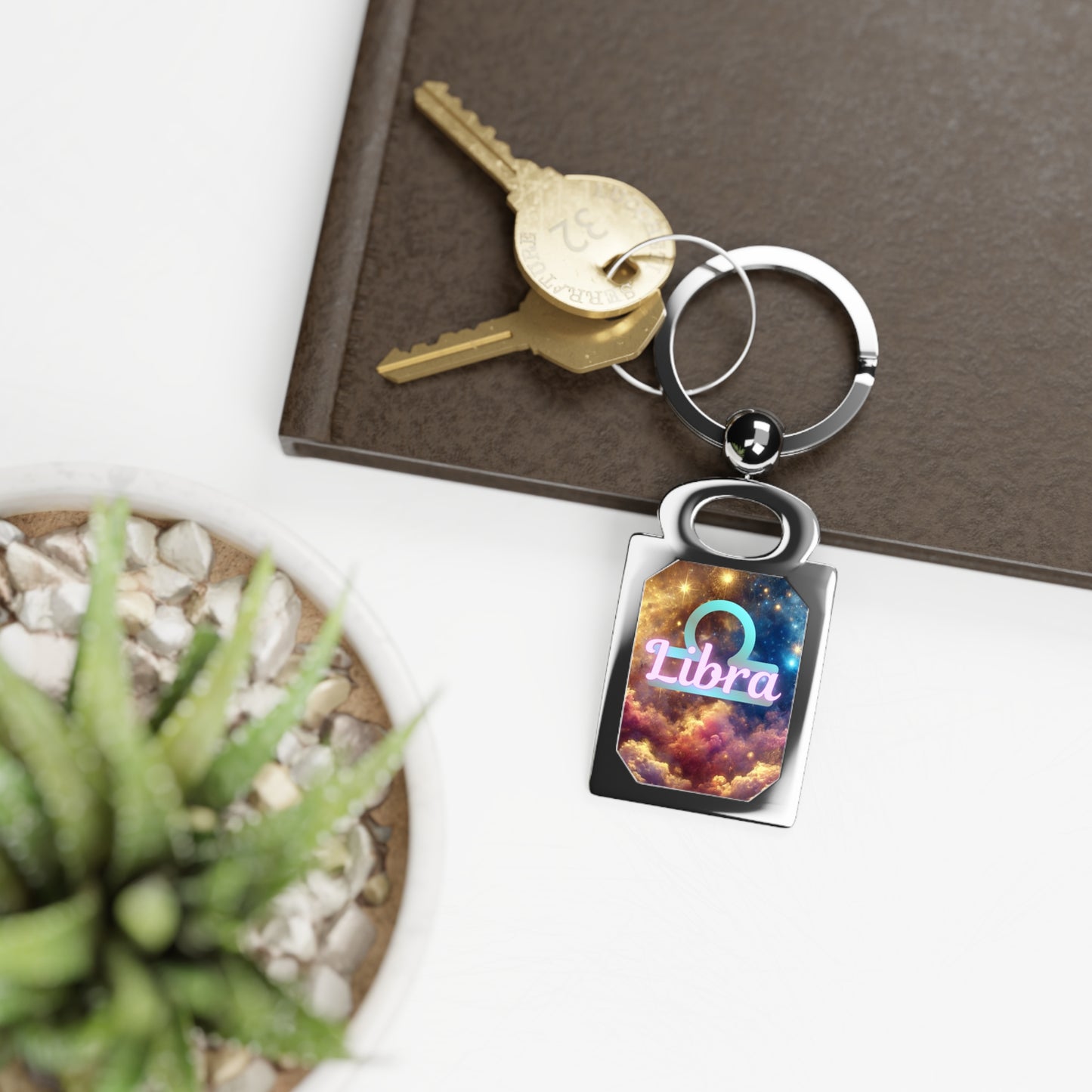 Libra Photo Keyring - Celestial Zodiac Accessory