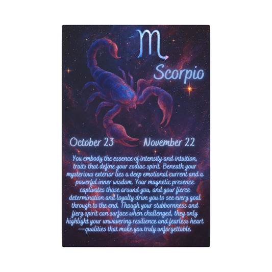 Astrological Wall Art - Scorpio Zodiac Decor with Meaningful Traits