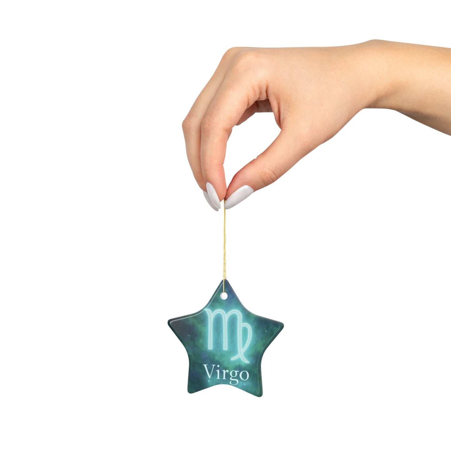 Virgo Ceramic Ornament - Two-Sided Print For Holiday Decor