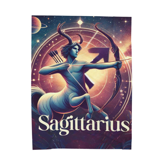Sagittarius Velveteen Plush Blanket - Cozy Astrology Decor for Star Sign Lovers