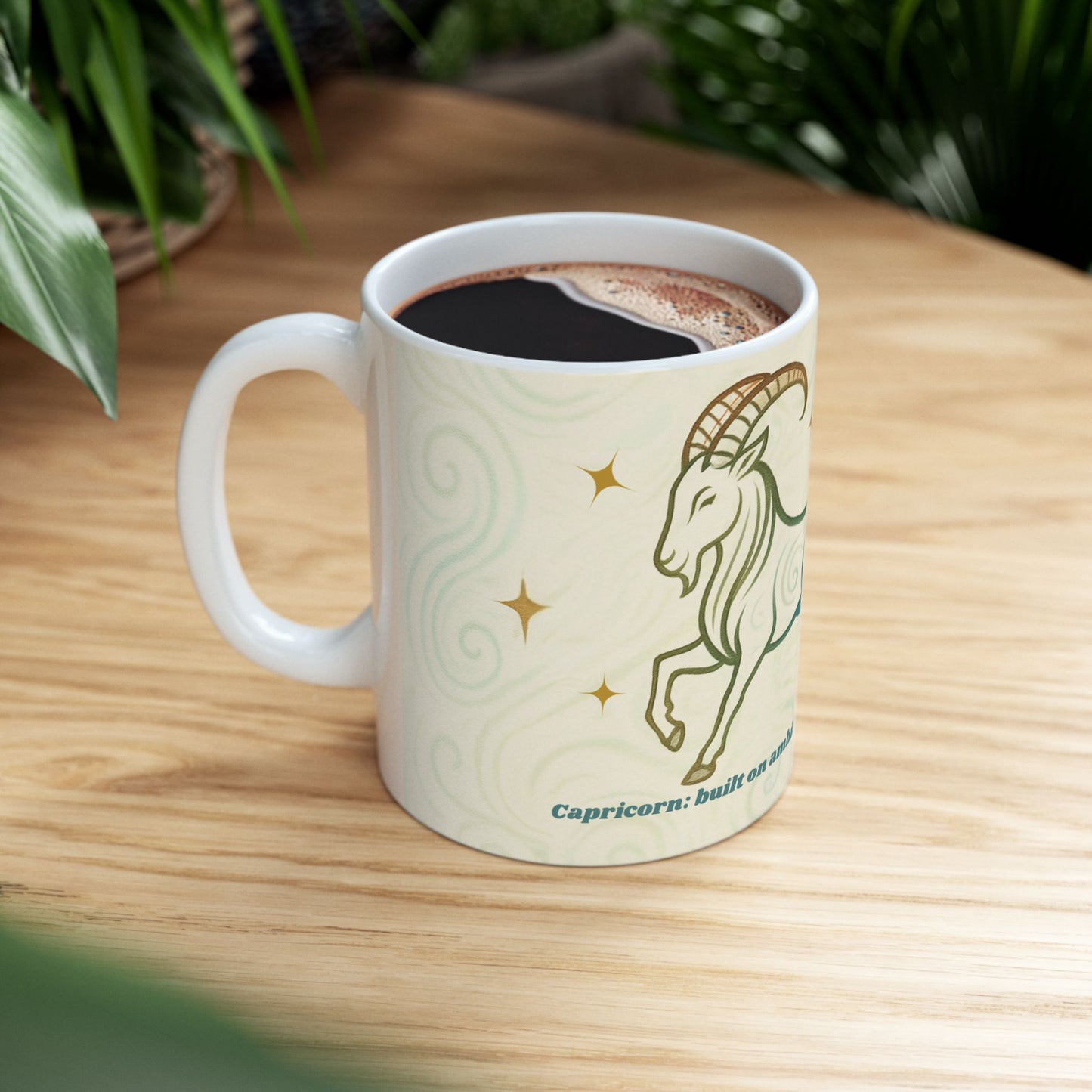 Capricorn Zodiac Ceramic Mug - 11oz & 15oz - Built on Ambition and Brewed Coffee