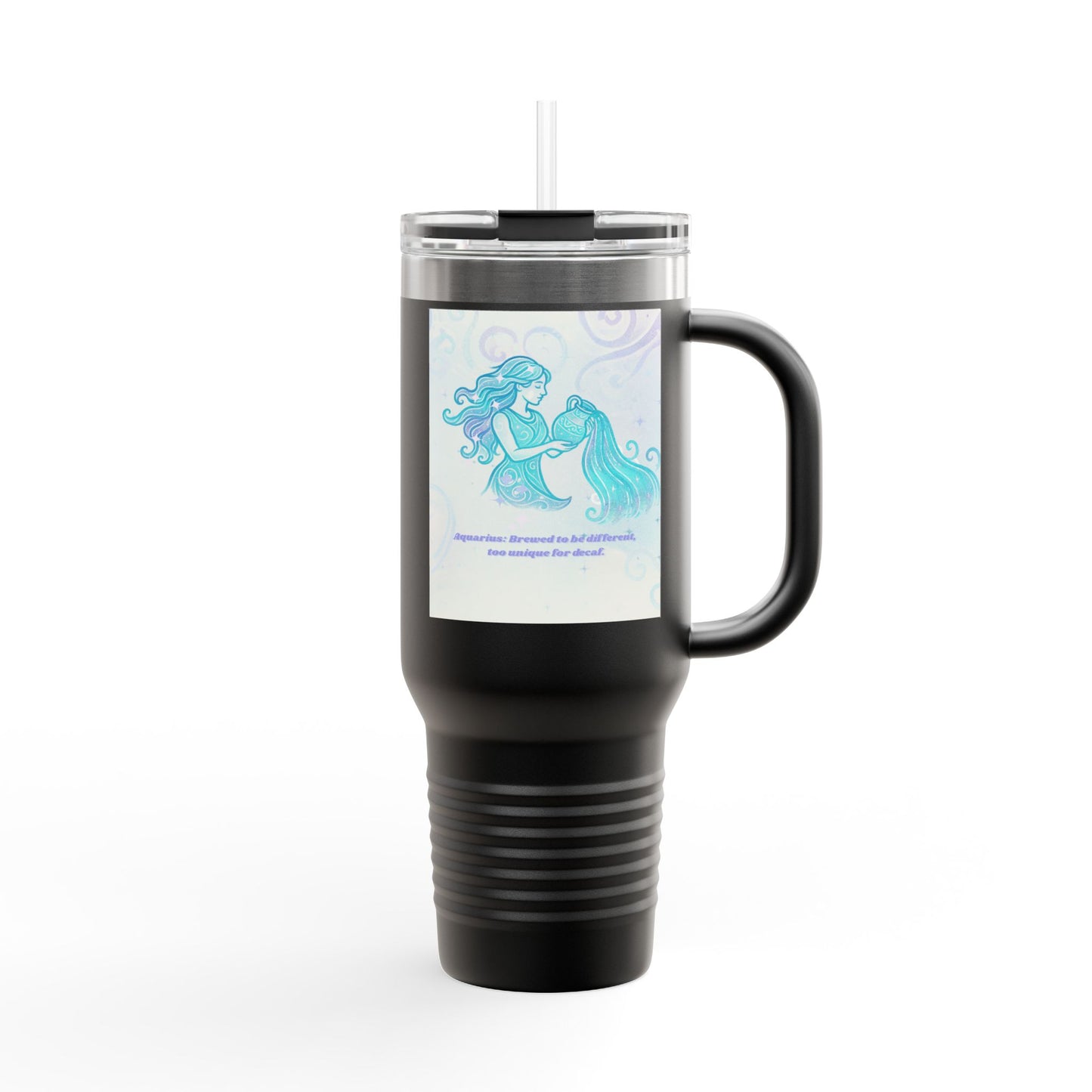 Aquarius-Themed Insulated Travel Mug, Perfect for Astrology Lovers, Gifts for Friends, Summer Road Trips, Relaxing Moments, Fun Hydration