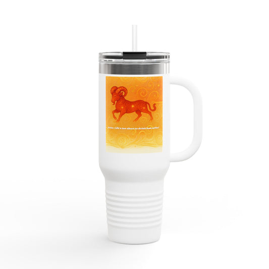 Aries Colorful Insulated Travel Mug - 40oz with Zodiac Design | Perfect for Gifts and On-the-Go