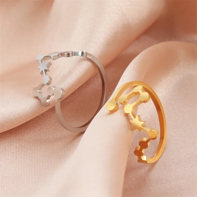 Cosmic Constellation Rings - 12 constellation rings, adjustable rings, gifts for astrology lovers