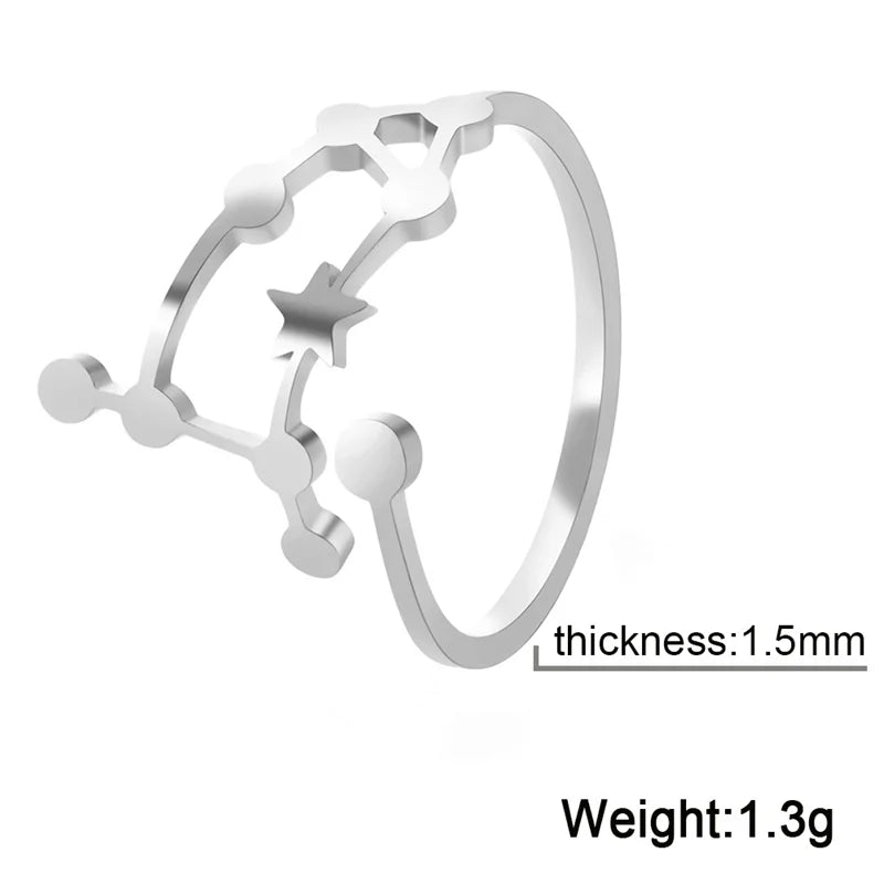 Cosmic Constellation Rings - 12 constellation rings, adjustable rings, gifts for astrology lovers