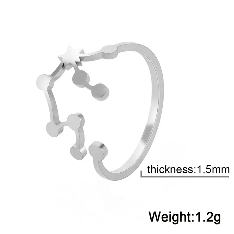 Cosmic Constellation Rings - 12 constellation rings, adjustable rings, gifts for astrology lovers