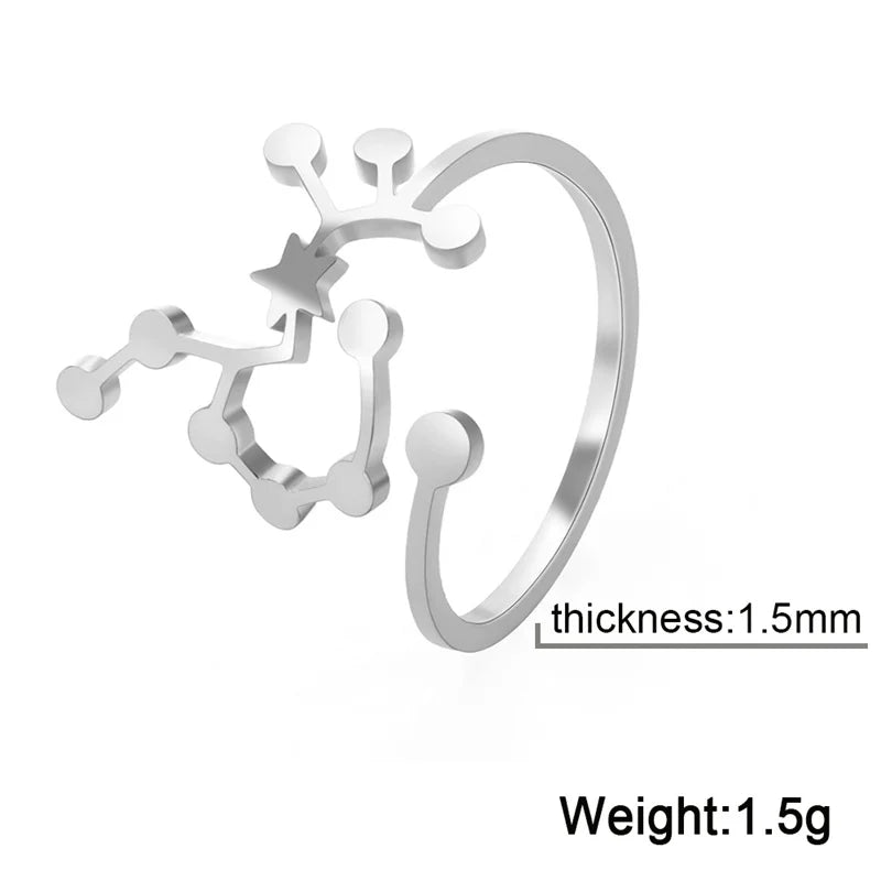 Cosmic Constellation Rings - 12 constellation rings, adjustable rings, gifts for astrology lovers