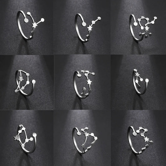 Cosmic Constellation Rings - 12 constellation rings, adjustable rings, gifts for astrology lovers