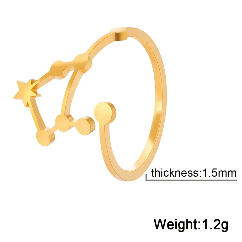 Cosmic Constellation Rings - 12 constellation rings, adjustable rings, gifts for astrology lovers