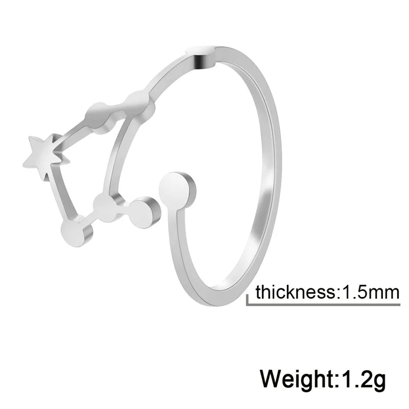 Cosmic Constellation Rings - 12 constellation rings, adjustable rings, gifts for astrology lovers