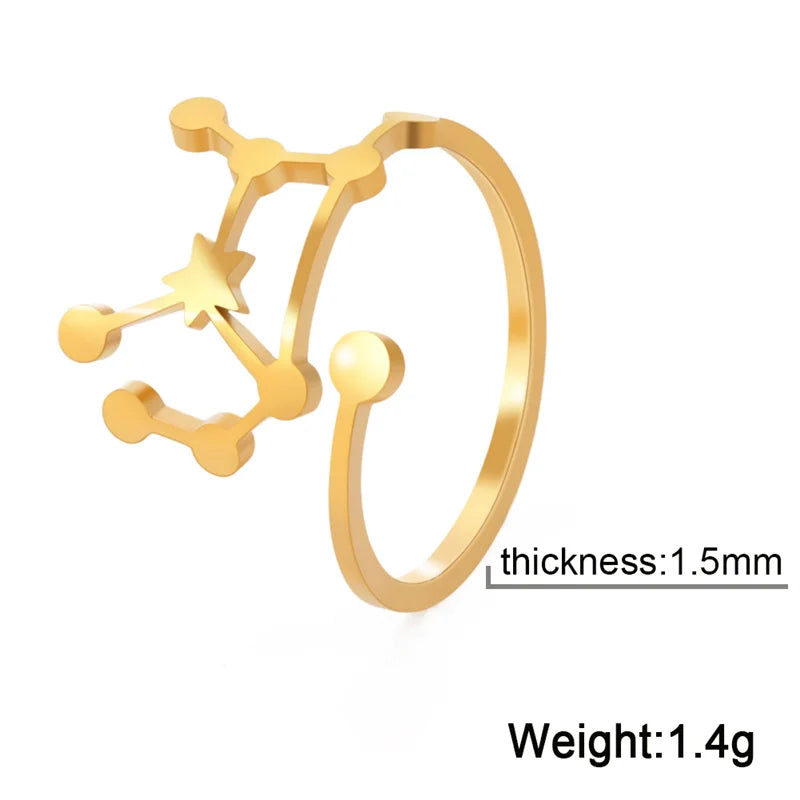 Cosmic Constellation Rings - 12 constellation rings, adjustable rings, gifts for astrology lovers