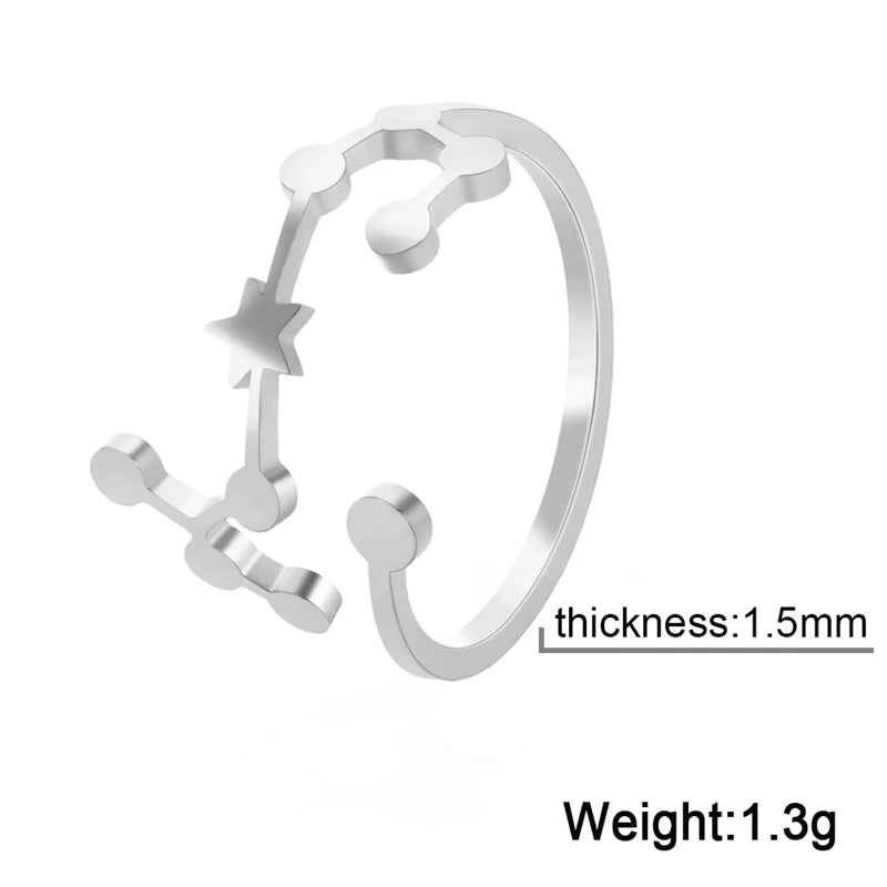 Cosmic Constellation Rings - 12 constellation rings, adjustable rings, gifts for astrology lovers