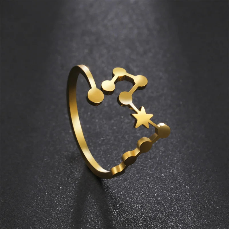 Cosmic Constellation Rings - 12 constellation rings, adjustable rings, gifts for astrology lovers