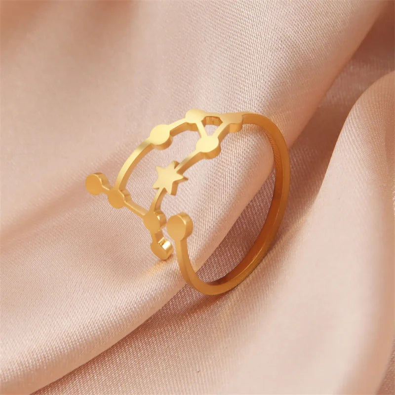 Cosmic Constellation Rings - 12 constellation rings, adjustable rings, gifts for astrology lovers