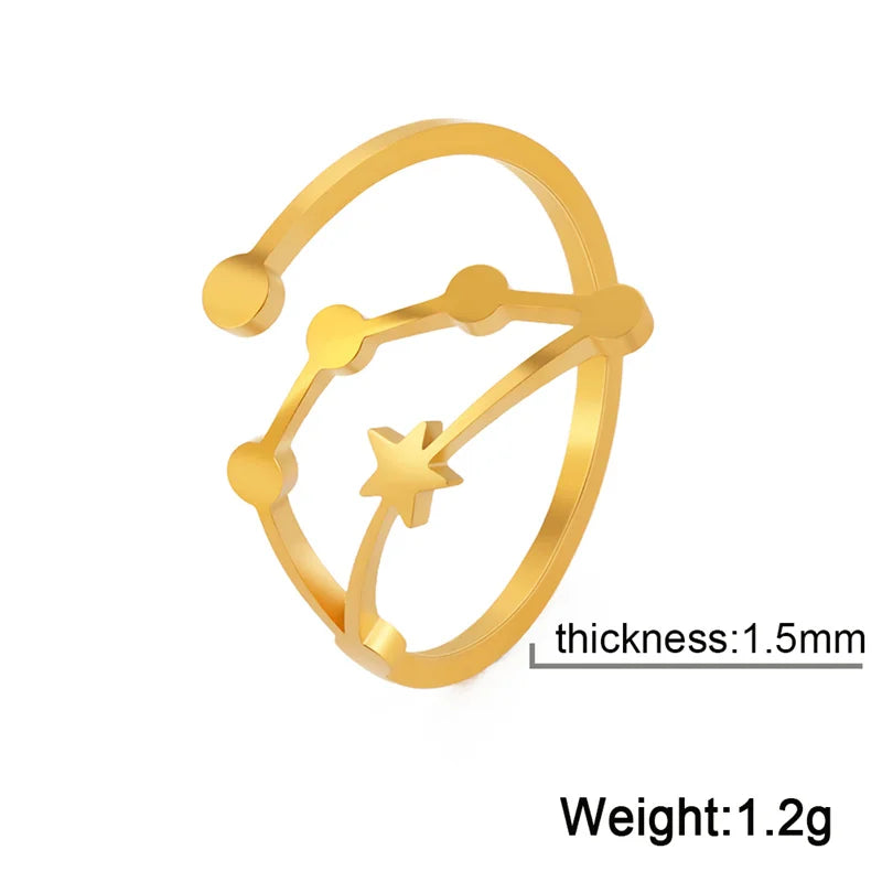 Cosmic Constellation Rings - 12 constellation rings, adjustable rings, gifts for astrology lovers