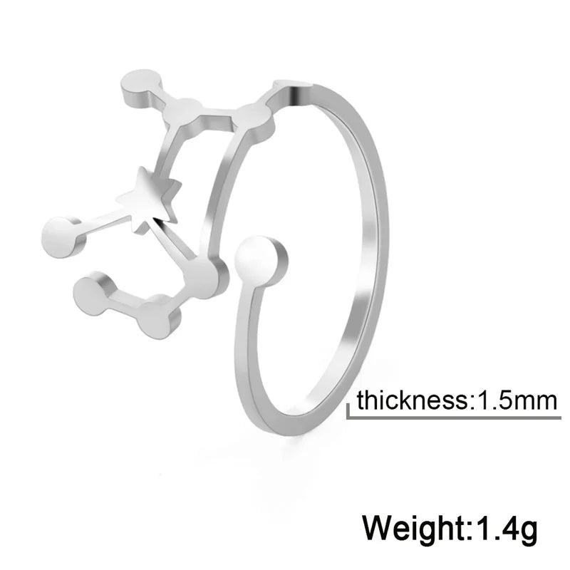 Cosmic Constellation Rings - 12 constellation rings, adjustable rings, gifts for astrology lovers