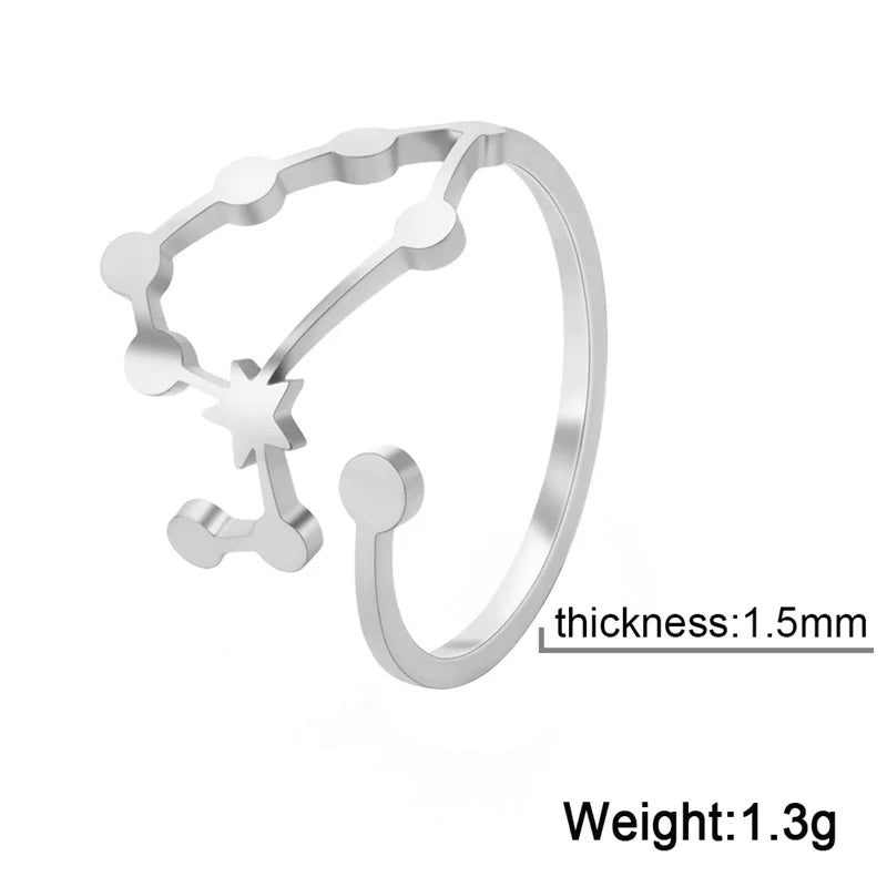 Cosmic Constellation Rings - 12 constellation rings, adjustable rings, gifts for astrology lovers